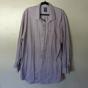 Brooks Brothers Purple Dress Button Down Men's Shirt Neck 19